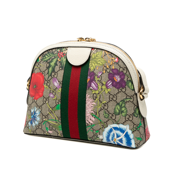 Pre-Loved Gucci Small GG Supreme Flora Ophidia Dome Crossbody - Picture 2 of 8